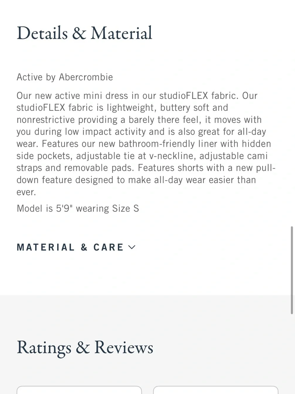NWT - Abercrombie & Fitch - YPB studioFLEX Cami Mini Dress - Picture 8 of 8
